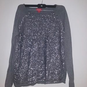 Gray sequined sweater